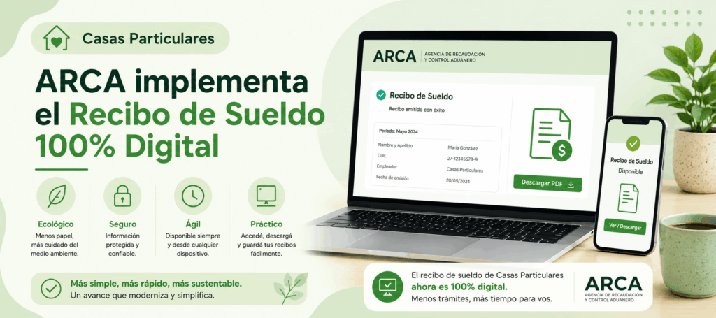 Casas Particulares ARCA implementa el Recibo de Sueldo 100% Digital CFE