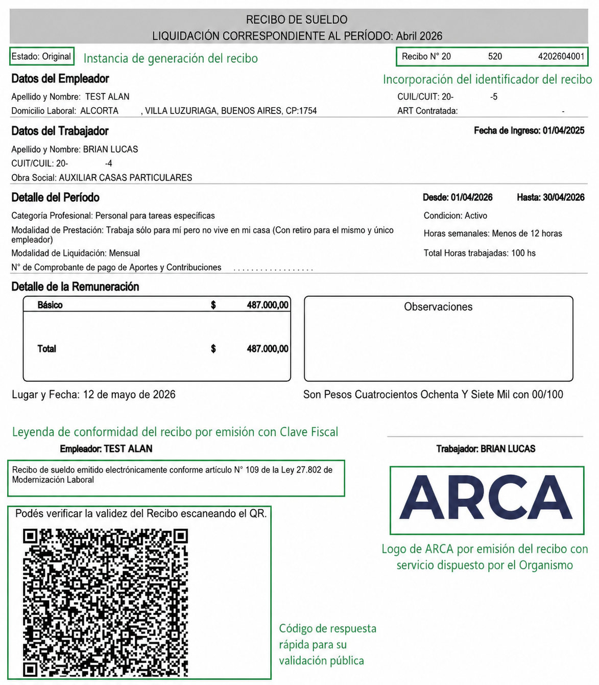 recibo sueldo digital Servicio Domestico Alvaro Iriarte CFE
